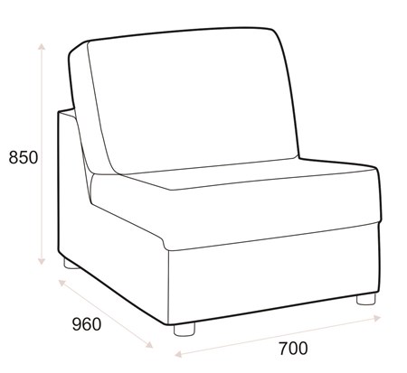 1-sits modul m/förvaring