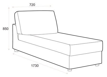 Divan modul m/förvaring